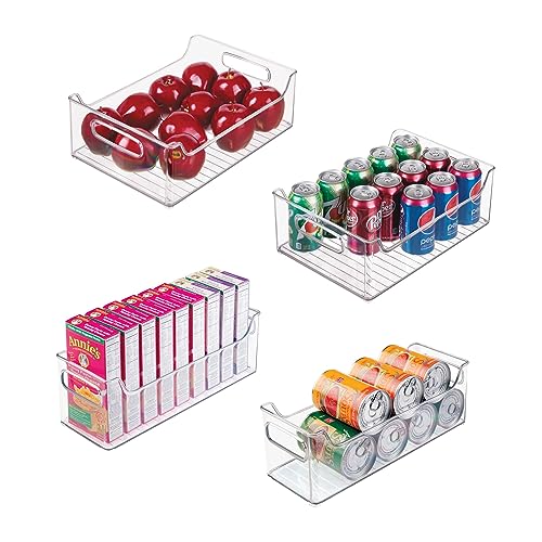 iDesign Kühlschrank-Set aus 50 % recyceltem Kunststoff, hergestellt in den USA, vielseitiges Design, ideal für Gefrierschrank, Speisekammer und Schrank, zwei 12,7 x 12,7 x 35,6 cm und zwei 25,4 x 12,7