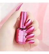 IMGDD Pink Nail Polish Metallic Mirror Effect Metal Long-Lasting Quick Dry Nail Lacquers, Shiny C...