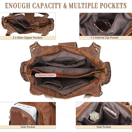 Image of Angel Kiss Hobo Bags for Women Vegan Leather Shoulder Purses and Handbags Ladies Roomy Tote Bags Purse with Crossbody Strap
