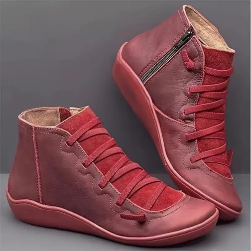 Botines informales para mujer estilo vaquero con correas y cremallera cómoda 7