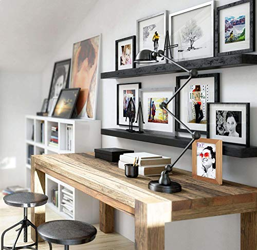 Rpjc 2 Pcs Sets Solid Wood Picture Frame Display Photo 11X14 Inch Black And 4X4 Inch Driftwood Finish #TOP6