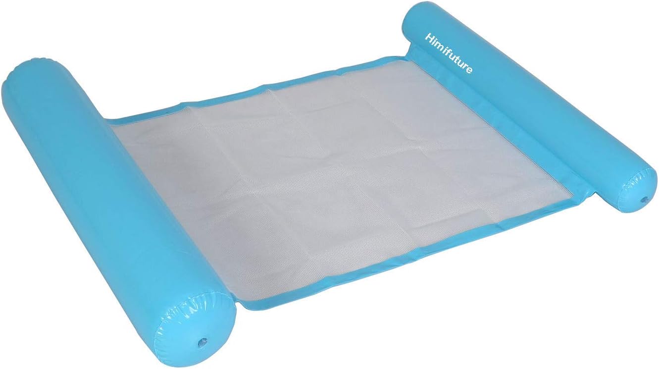 Water Hammock, Swimming Pool Inflatable Floating Bed Floating Chair, Water Sofa, Beach Mat for Swimming Pool Beach Sea (Light Blue)