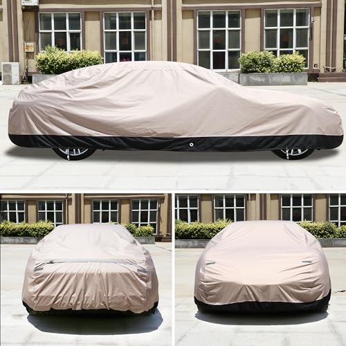 Car Cover Waterproof All Weather for Coupe Sports Sedan, Outdoor Oxford Heavy Duty Car Cover with Lock, Rain Snow Sun Protection Full Exterior Car Covers Universal Fit for Coupe (173"-182") by Coverado - Used condition - Image 9