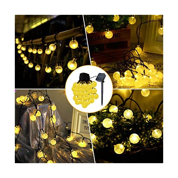 HUSHIBIN Outdoor Solar Fairy Lights, 50 LED Solar Fairy Lights with Crystal Balls, 8 Modes IP65 Fairy Lights Balcony… – Bild 8