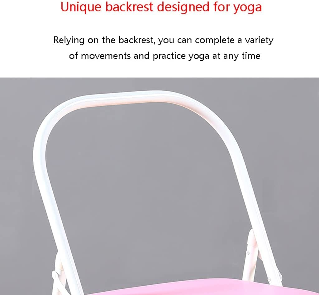 Silla de yoga plegable de piel sintética impermeable de 15.7 pulgadas, soporte de columna vertebral con mecanismo triangular de acero al carbono, ideal para el gimnasio en casa, meditación y