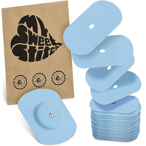 MySweetStitch, 25 x Freestyle Libre 1 & 2 Patches Oval with Ventilation Hole, Overpatch diameter 70 x 55mm, Waterproof
