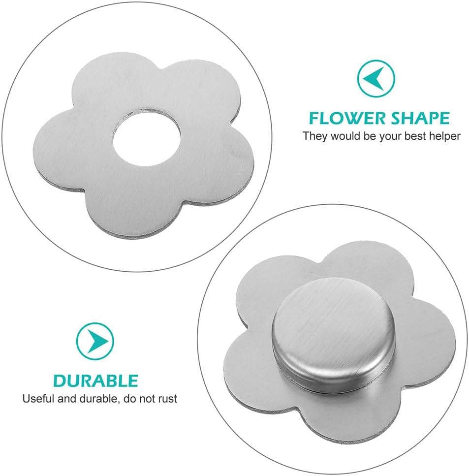 Angoily Magnetic Weights, 8Pcs Stainless Steel Tablecloth Clips Shower Curtain Magnets Flowers Shaped Windproof Curtain Magnets Pendants for Picnic Dinner Table Outdoor Decor