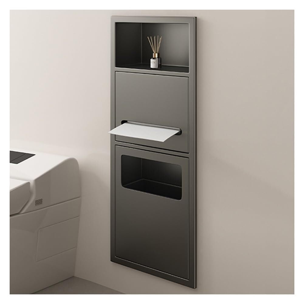 Stainless Steel Shower Niche Organizer - Waterproof Recessed Bathroom Shelf With Built-in Trash Can Wall-Mounted Storage Caddy