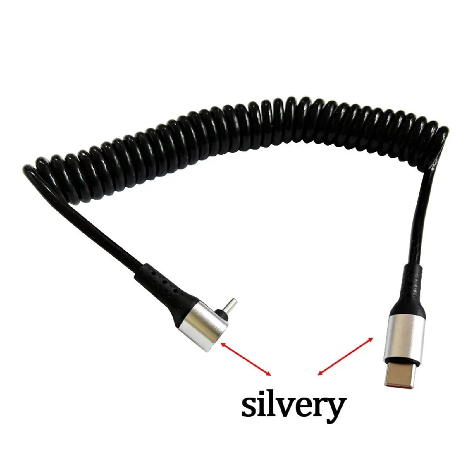 Cavo USB C 90° a molla 6A 66W ricarica rapida tipo C per Samsung per Xiaomi