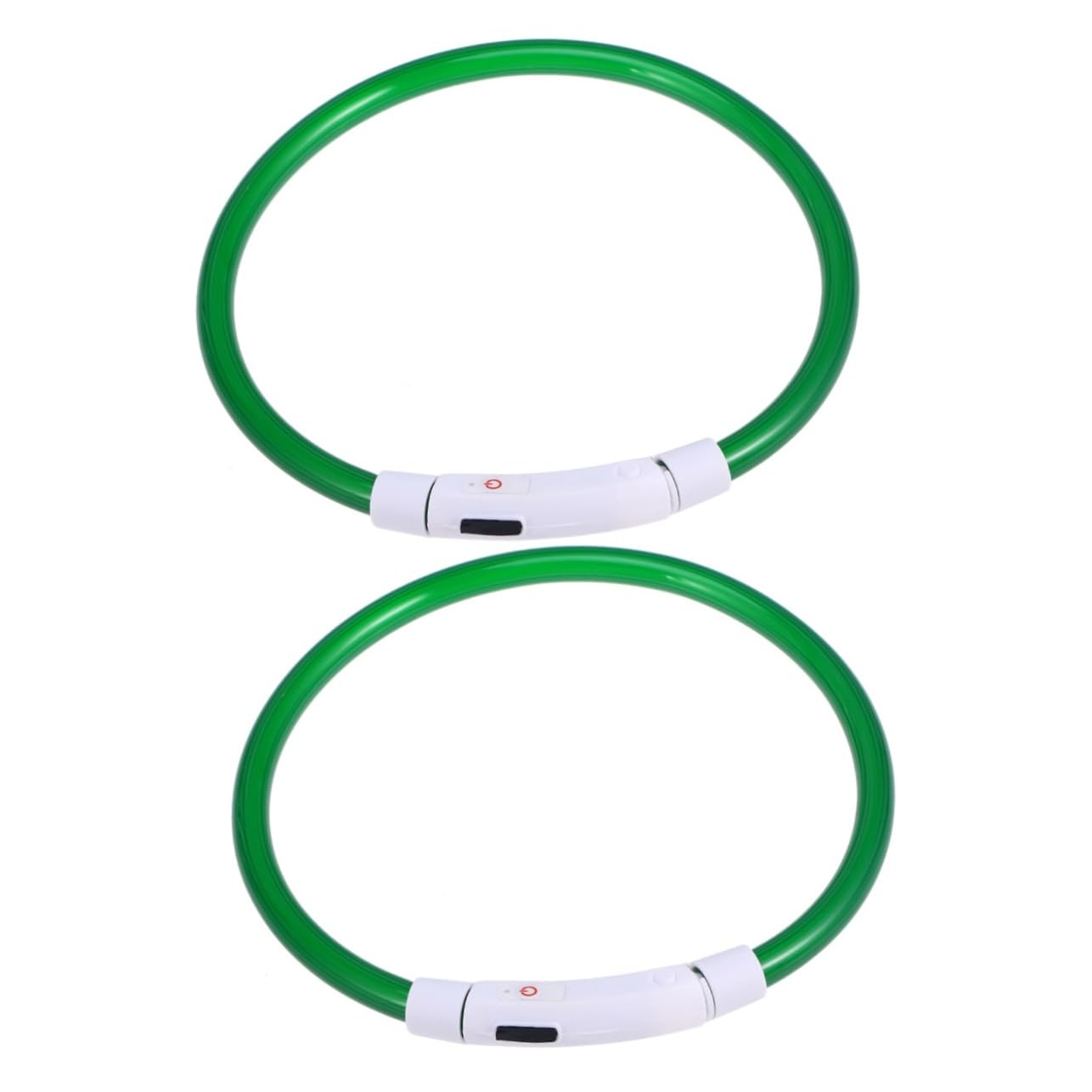 Collier LED chien rechargeable vert pour balade nocturne en toute sécurité