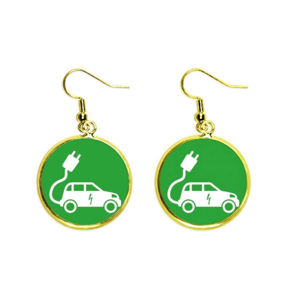 Pendientes de rayo de energía dorados largos drop earring 2