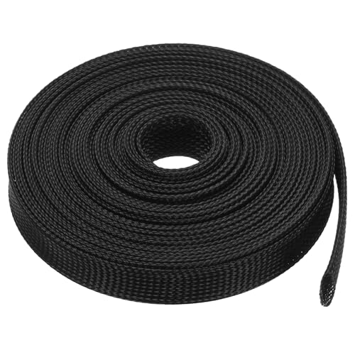 Manchon extensible de 7,6 m gaine thermorésistante noire uxcell protège-câbles