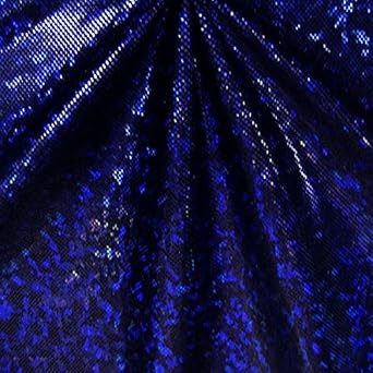SY Fabrics Shattered Glass Hologram Spandex by The Yard Royal Blue