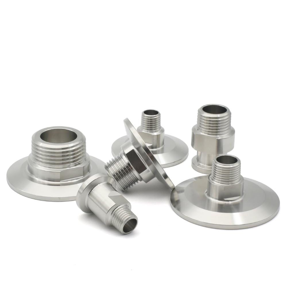 Adapter prosty z gwintem męskim i potrójnym zaciskiem ze stali nierdzewnej(1inchx64mm)