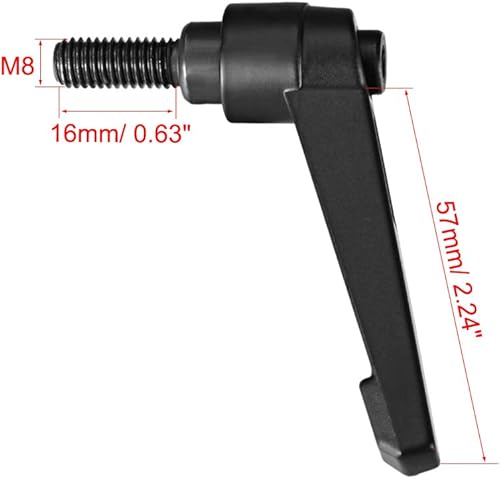 Miniatura 3 de uxcell 5 piezas de manija de palanca de sujeción ajustable M8 x 0.630 in óxido negro métrico acero al carbono macho roscado perillas de mano con