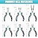 SHALL Mini Pliers Set, 6-Piece Small Pliers Tool Set Includes Needle Nose, Long Nose, Bent Nose, Diagonal, End Cutting and Linesman for Making Crafts, Electronic Repairing & Jewelry with Pouch