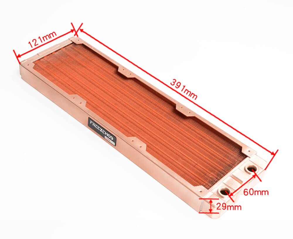 Pure Copper Radiator 360mm PC Water Cooling Cooler Heatsink G1/4‘’ Thread 30mm Thickness