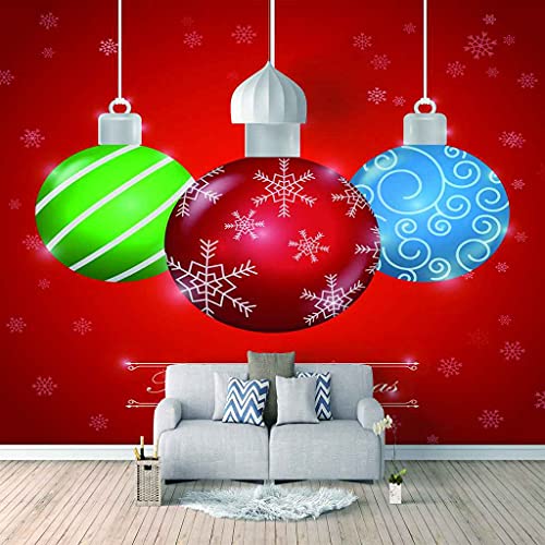 Décoration murale 3D boule de Noël rouge en toile premium - 2
