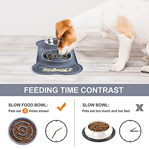 PANZZDA Slow Feeder Dog Bowls with Lick Mat, No Spill No Skid Interactive Bloat Stop Durable No Choking Healthy Design… - Image 5