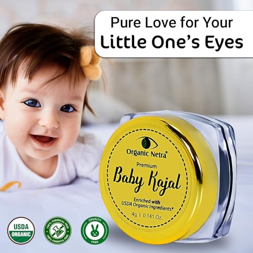 Image of Organic Netra Baby Kajal 4g for Newborns Water-Resistant Smudgeproof Longlasting Enriched with Natural Organic Ingredients Safe for Sensitive Baby Skin No Harmful Chemicals Matte Finish