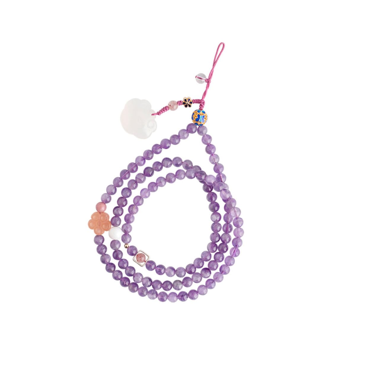 jojofuny Elegante Cordón Para Teléfono De Amatista Cordón Para Teléfono Móvil Decoración De Funda De Teléfono Joyería Violeta