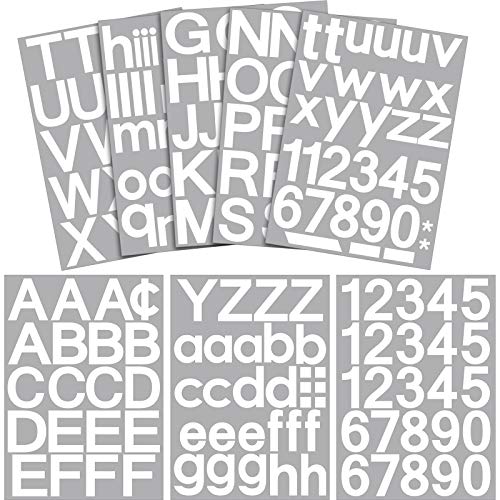 202 Pieces 8 Sheets Self-Adhesive Vinyl Letters Numbers Kit, Mailbox Numbers Sticker for Mailbox, Signs, Window, Door, Cars, Trucks, Home, Business, Address Number (3 Inch, White)