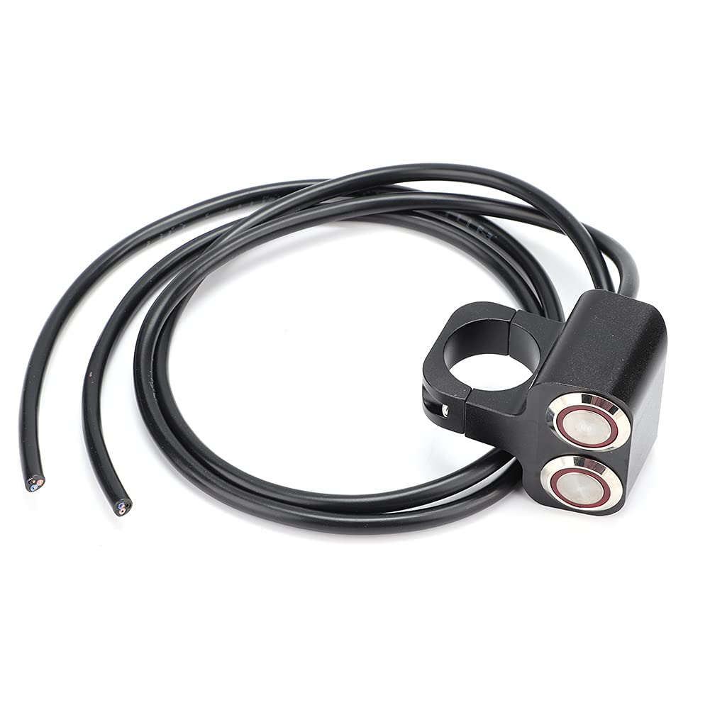 Interrupteur Double Guidon Moto 25Mm,Guidon Phare Double Interrupteur Spot Led Imperméable Motos Pièces De Modification 25Mm,Poignée De Moto