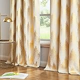 【FANTASTISCHES MATERIAL & SCHICKES DESIGN】Funkelnde goldene Waldmuster in wunderschönen Farbpaletten verleihen Ihrem Zuhause Muster und Glamour und schaffen einen luxuriösen und natürlichen Look für jeden Raum. Diese exquisiten grauen und goldenen Vorhänge im natürlichen Stil bringen auch ein lässiges, entspannendes Gefühl in Ihr Zuhause.