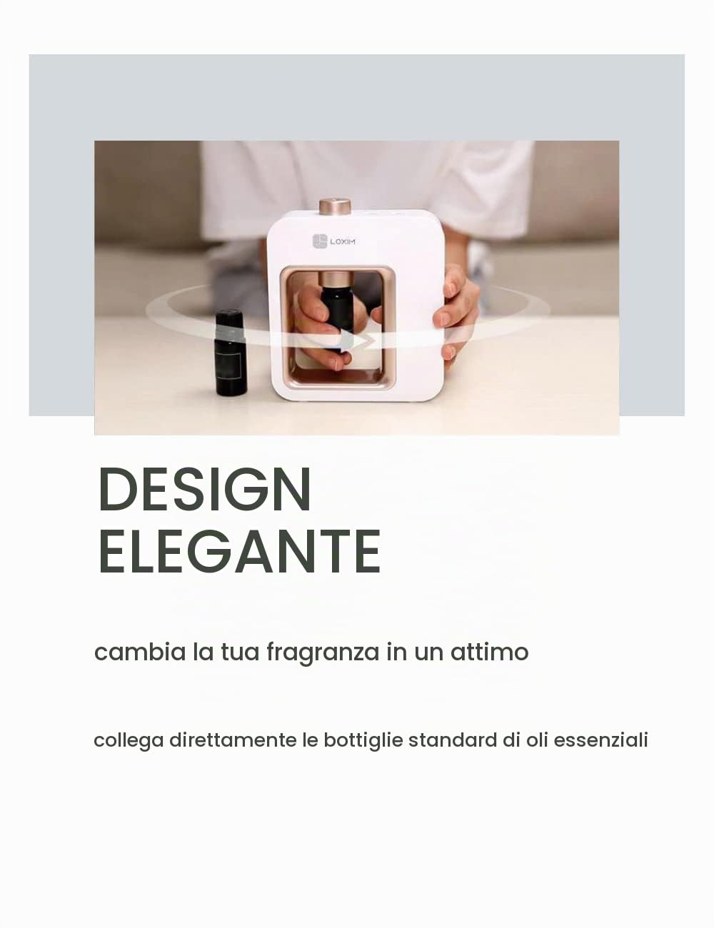 Diffusore di aromaterapia Diffusori di oli essenziali professionali, tecnologia di atomizzazione, bianca (White)