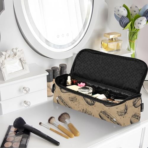 Autumn Teddy Bears Brown Hot Hair Tools Travel Bag for Straightener Flat Iron Curling Iron Hair Dryer & Styling Accessories Portable Tool Organizer Women Travel Essentials Heat Resistant Mat with miniatura 7