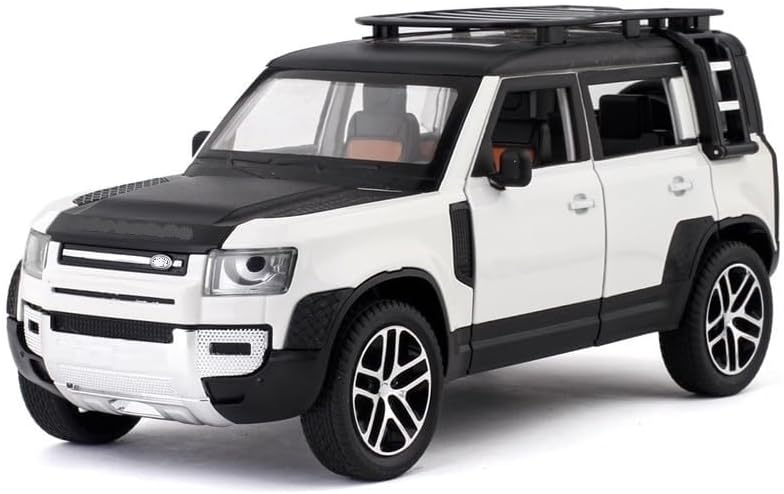 Big Size Land Rover Defender 1:24 Scale Model Exclusive Alloy Metal car Pull Back Die-cast Metal Toy with Openable Doors & Light Music Best Gifts Toys Kids【Colors as Per Stock】