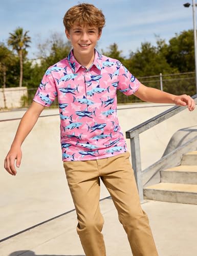 Cuddomper Boys Polo Hawaiian Shirt Size 5-6 Short Sleeve Golf Clothes - image 3