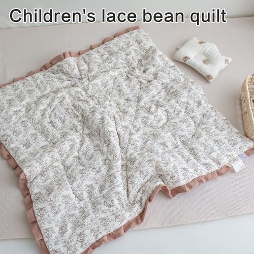 Couverture en coton à volants pour bébé rose pâle 100x100 cm - 5