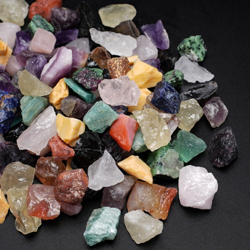 Rahato 5 lbs Rocks for Tumbling 0.5-1 Inch Crystals and Healing Stones Raw Gemstones for Polishing Wicca & Reiki Crystal Healing Rough Rock for Collection Decoration
