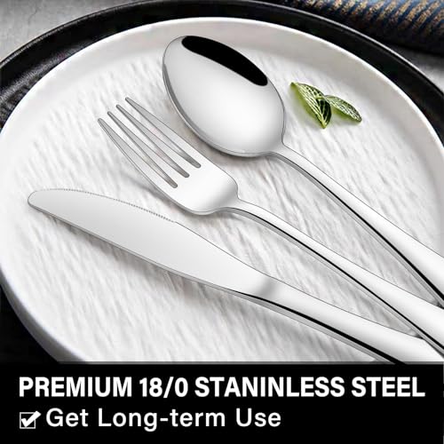 30 Piece Cutlery Set with Steak Knives, Stainless Steel Cutlery Flatware Set Service for 6, Tableware Silverware Set with Fork Knife Spoon for Home Restaurant, Mirror Polished & Dishwasher Safe 30 Piece Cutlery Set with Steak Knives, Stainless Steel Cutlery Flatware Set Service for 6, Tableware Silverware Set with Fork Knife Spoon for Home Restaurant, Mirror Polished & Dishwasher Safe