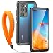 Produktbild inkolelo wasserdichte Hülle für Huawei P40 Pro Schutzhülle Ganzkörper Unterwasser Wasserdicht IP68 Schale Wasserschutzhülle mit Schwimmender Schlüsselband für Huawei P40 Pro (Mattschwarz/Orange)