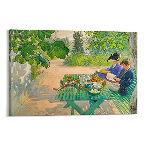 Carl Larsson�J�[���E���[�V���� ����̐��X�|�X�^�[�w�x���̓ǂݕ��x �|�X�^�[ ���� �G �L�����o�X �ǃA�[�g ���r���O���[�� �Q�� ��� �A�[�g�p�l��16x24inch(40x60cm)