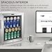 Whynter Beverage Refrigerator with Double-Layer Glass Door, 68-Can 1.6 Cu Ft Freestanding Drink Mini Fridge, BR-062WS, Stainless Steel