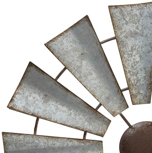 K&K Interiors 14605A 12 Inch Galvanized Tin Windmill Arrow Replacement, 12" Diameter, Silver #TOP2