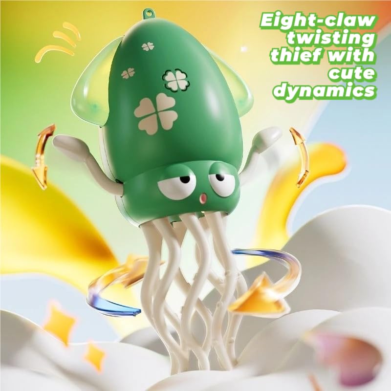 Image of CHDBLOCK Electric Dancing Octopus Baby Toy, Automatic Evasion Octopus Toy with Led Light and Music, Interactive Entertainment for Baby Sensory Development Birthday Gifts(Yellow)