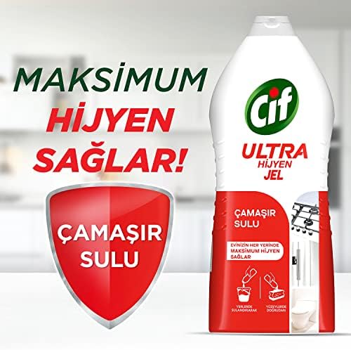 Cif Ultra Hijyen Jel Yüzey Temizleyici Çamaşır Sulu Katkılı Leke Çıkarıcı Yağ Çözücü 1500 ml - Görsel 5