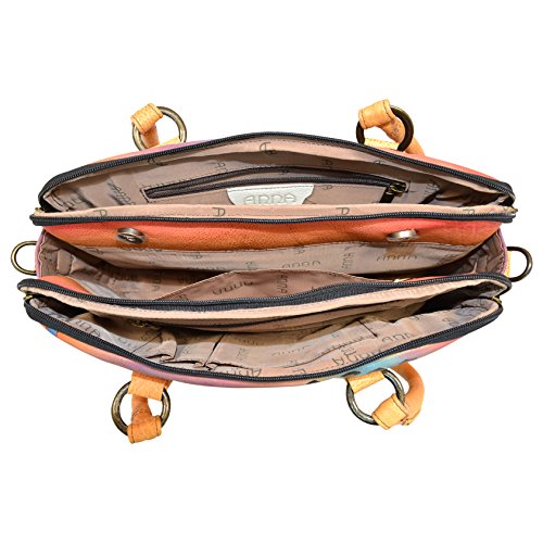 Image of Anna by Anuschka Women's Hand-Painted Genuine Leather Multi Compartment Satchel