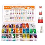 Kfz Sicherung Set 180 Stück, 60 Standard + 60 Micro Sicherungen Auto & 60 Mini Flachsicherungen, 2A 3A 5A 7,5A 10A 15A 20A 25A 30A 35A 40A, mit 1 Sicherungszieher, für PKW/LKW/Motorrad und Mehr