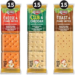 Keebler, Sandwich Crackers, Variety Pack, Made with No High Fructose Corn Syrup, 3.881lb