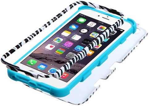 Kaleidio Case Compatible for Apple iPhone 6 Plus / 6S Plus (5.5") [TUFF] Armor Dual Layer Hybrid Case [Includes a Overbrawn Prying Tool & Stylux Stylus/Pen Dust Plug Combo] [Zebra Pattern]