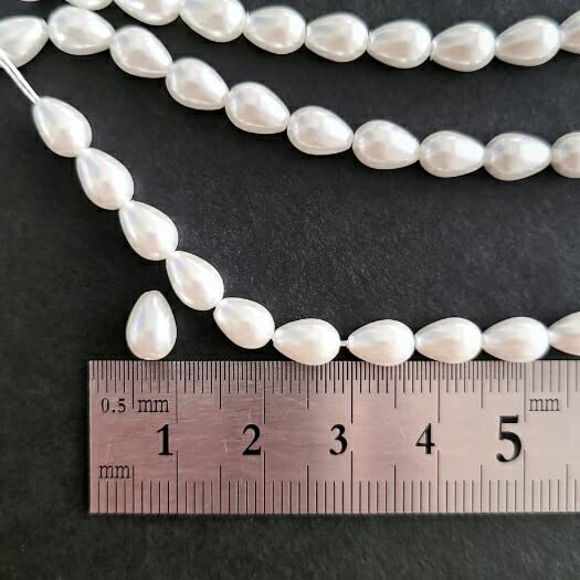 Amazon.co.jp: 【 約50個 /連 7mm 】 ミニサイズ ガラスパール ティア 