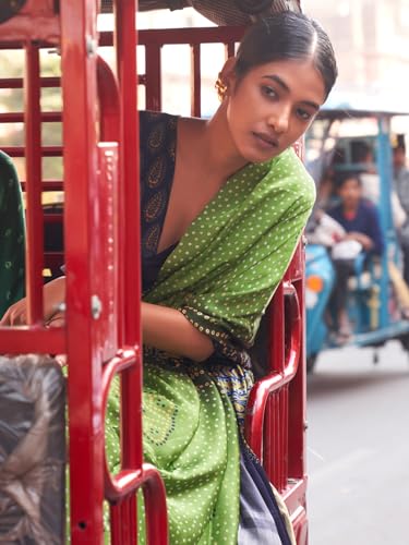SAREE MALL green zari woven silk saree – image 5