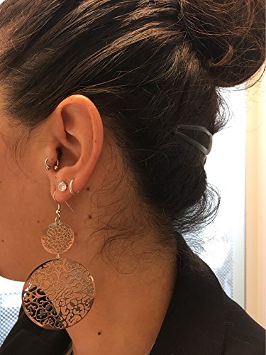 Idb Delicate Filigree Dangle Double Circle Drop Hook Earrings - Available In Silver And Gold Tones (Silver Tone) #TOP6