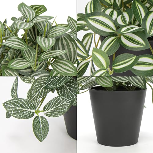 Oairse Small Artificial Plants Indoor in Pot Set of 3 Decorative Fake Plants Realistic Faux Plant Potted for Home Aesthetic Living Room Bathroom Desk Shelf Office Decoration - Image 3