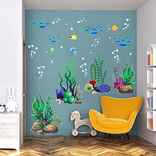 Under The Sea Wall Decals Coral Reef And Seaweed, Ocean Wall Decals Stickers, Undersea Decor Stickers, Underwater Sea Wall Stickers For Toddler Baby Nursery Living Room Office (Classic Style) #TOP4